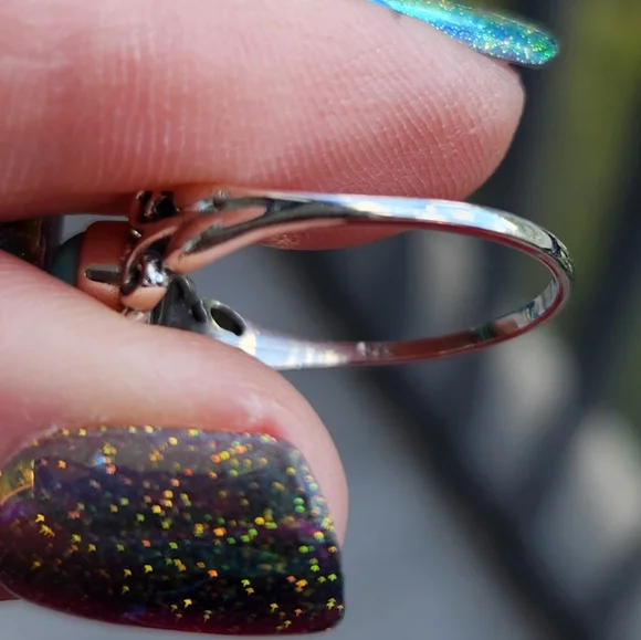 (5 For $25) Sterling Silver 925 Turquoise Scroll Ring Size 8.75 Handmade - Picture 6 of 7